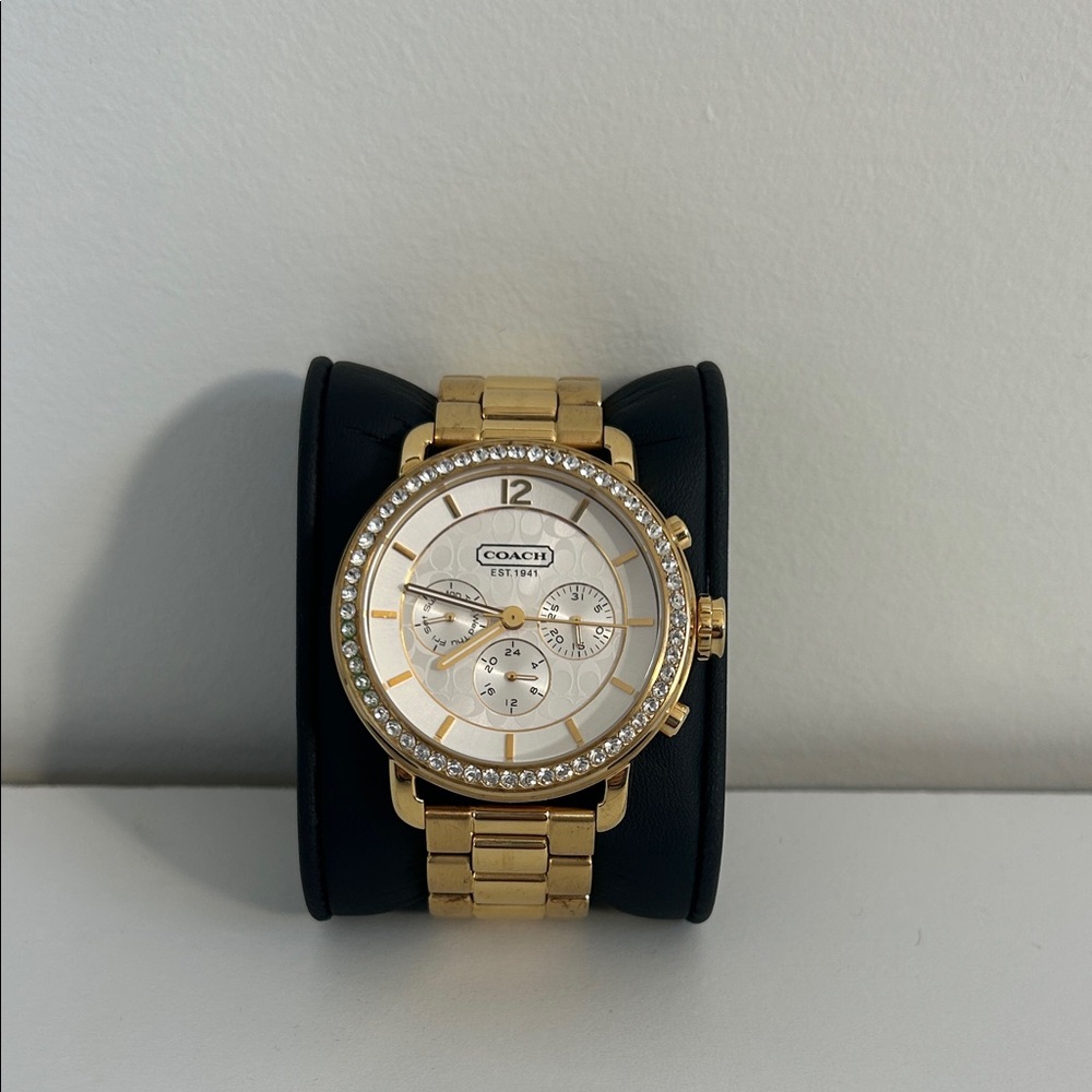 Coach Watch Gold and Crystal Accents